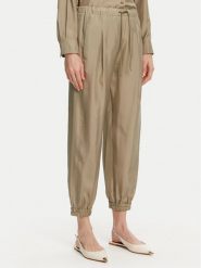 Marella Spodnie materiałowe Abetaia 2513131095 Zielony Relaxed Fit. Zielone spodnie materiałowe damskie Marella, bez wzorów, z jedwabiu. Za 639.99 zł.