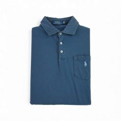 Second life - Koszulka polo z krótkim rękawem mężczyźni - Stan bardzo dobry. Niebieskie buty sportowe męskie Ralph Lauren, bez zapięcia, na golfa. Za 114.17 zł.