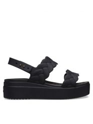 Crocs Sandały Brooklyn Woven Upper LW 209977 Czarny. Czarne sandały damskie Crocs, bez wzorów, z tworzywa sztucznego, bez obcasa, na płaskiej podeszwie, bez zapięcia. Za 228.65 zł.