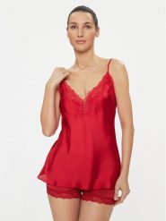 Selmark Koszulka piżamowa Gabrielle 61061 Czerwony Regular Fit. Czerwone piżamy damskie Selmark, bez wzorów, z syntetyku, bez ramiączek. Za 199.99 zł.