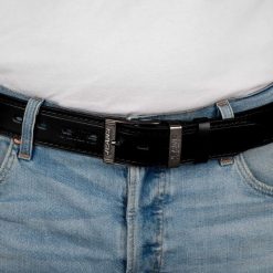 Pasek męski skórzany premium szeroki 4cm klasyczny czarny Beltimore Jeans E60 : Kolory - czarny, Rozmiar pasków - r.145-160 cm. Czarne paski damskie bez wzorów, z jeansu, klasyczne. Za 54.99 zł.