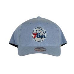 Czapka Philadelphia 76ers washout 110. Niebieskie czapki i kapelusze męskie Mitchell & Ness, bez wzorów, sportowe. Za 206.50 zł.