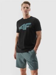 4F Spodenki dresowe męskie - oliwkowe M. Brązowe krótkie spodenki sportowe męskie 4f, l, bez wzorów, z bawełny. W wyprzedaży za 69.99 zł.