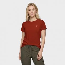 Koszulka bawełniana damska Alpinus Dirna. Czerwone koszulki sportowe damskie Alpinus, bez wzorów, z bawełny, sportowe, bez kołnierzyka. Za 83.99 zł.