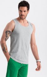 Ombre Męska bawełniana koszulka tank top BASIC szary melanż V2 OM-TSBT-0192 XXL. Szare t-shirty męskie Ombre, m, bez wzorów, z bawełny, bez kołnierzyka. Za 39.99 zł.