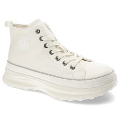 Białe Sneakersy Big Star Obuwie Na Platformie. Białe obuwie sportowe damskie Big Star, bez wzorów, z gumy, trekkingowe. Za 159.00 zł.