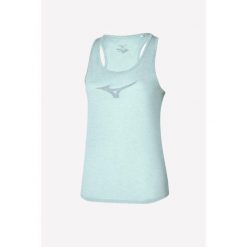 Koszulka do biegania damska Mizuno Core RB Tank. Niebieskie koszulki sportowe damskie Mizuno, bez wzorów, bez kołnierzyka, bez ramiączek, do biegania. Za 78.99 zł.