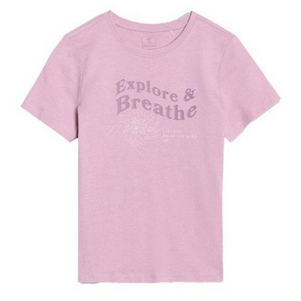 T-shirt Dla Dziewczynki JWSS25TTSHF1854. Czerwone t-shirty i topy dla dziewczynek 4f, bez wzorów, bez ramiączek. Za 65.99 zł.