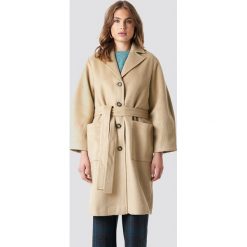Trendyol Płaszcz Camel - Beige. Brązowe płaszcze damskie Trendyol, w paski. Za 303.95 zł.