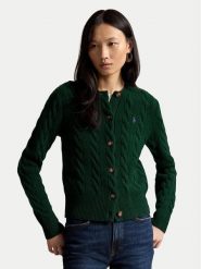 Polo Ralph Lauren Kardigan 211972104503 Zielony ciemny Slim Fit. Zielone kardigany damskie Polo Ralph Lauren, l, bez wzorów, z wełny. Za 1,199.00 zł.
