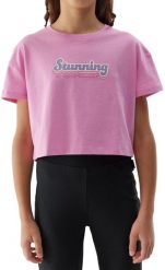 KOSZULKA DZIEWCZĘCA CROP TOP 4F F1151 4FJWSS24TTSHF1151-56S. Bluzki dla dziewczynek 4f, bez wzorów, bez kołnierzyka, bez ramiączek. Za 28.00 zł.