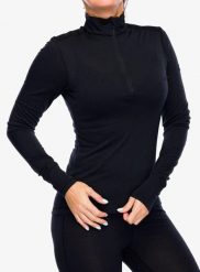 Bluza termoaktywna damska Super.natural Tundra 175 Zip 1/4. Czarne bluzy damskie super.natural, m, bez wzorów, z materiału, bez kaptura. Za 362.99 zł.