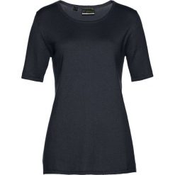 Sweter Premium, krótki rękaw bonprix czarny. Czarne swetry damskie bonprix, bez wzorów, bez kołnierzyka, bez ramiączek, krótkie, bez kaptura. Za 59.99 zł.