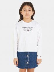 Tommy Hilfiger Bluzka KG0KG07643 M Biały Regular Fit. Białe bluzki dla dziewczynek Tommy Hilfiger, bez wzorów, z bawełny, bez ramiączek. Za 169.99 zł.