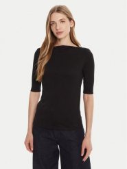 Calvin Klein Bluzka LV044C217G Czarny Slim Fit. Czarne bluzki damskie Calvin Klein, xxs, bez wzorów, z bawełny, bez kołnierzyka, bez ramiączek. Za 159.99 zł.