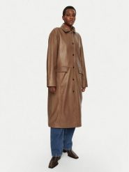 Herskind Płaszcz przejściowy Halston 5470175 Brązowy Loose Fit. Brązowe płaszcze damskie Herskind, bez wzorów, ze skóry, bez kaptura. Za 2,829.00 zł.