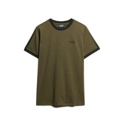 T-shirt z retro logo Superdry Essential. Zielone t-shirty męskie Superdry., m, bez wzorów, retro, bez kołnierzyka. W wyprzedaży za 140.35 zł.