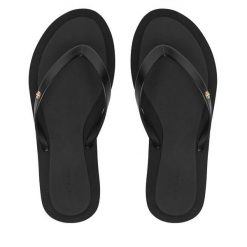 Japonki Tory Burch. Czarne klapki damskie Tory Burch, bez wzorów, bez obcasa. Za 484.99 zł.