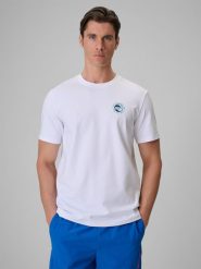 4F T-shirt regular z nadrukiem męski - biały XXL. Białe t-shirty męskie 4f, m, bez wzorów, z bawełny, klasyczne, bez kołnierzyka. Za 69.99 zł.