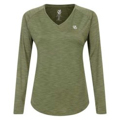Damska Koszulka Z Długim Rękawem Discern. Zielone koszulki sportowe damskie Dare 2b, xl, bez wzorów, bez kołnierzyka, bez ramiączek, trekkingowe. Za 54.99 zł.