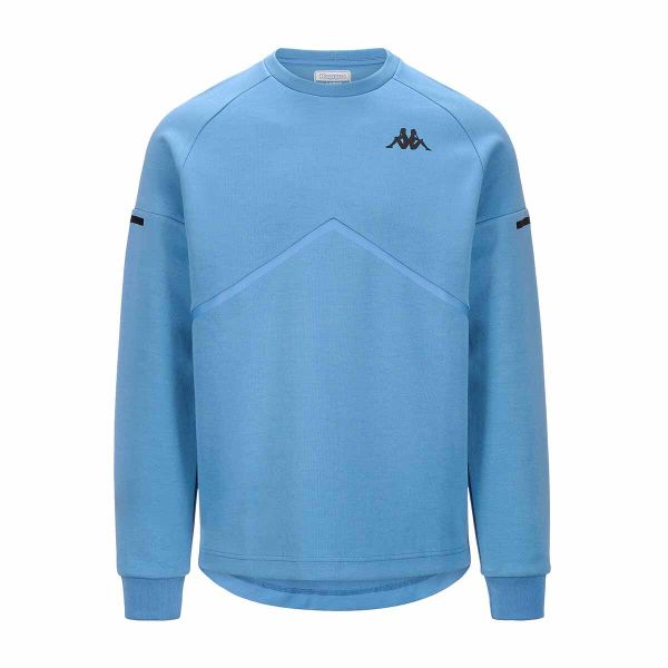 Bluza Kappa Karefod. Niebieskie bluzy męskie Kappa, xl, bez wzorów, z bawełny, bez kaptura, na fitness i siłownię. Za 255.20 zł.