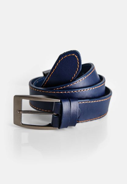 Granatowy pasek z ochrową nicią REGO 2. Niebieskie paski damskie Volcano, z aplikacjami, z jeansu, eleganckie. Za 79.99 zł.