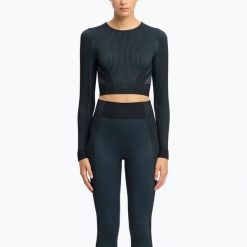 Longsleeve Reebok RBK Lab Seamless Crop. Czarne koszulki sportowe damskie REEBOK FITNESS, bez wzorów, sportowe, bez kołnierzyka. Za 259.99 zł.