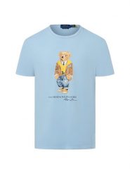 Polo Ralph Lauren Koszulka męska Mężczyźni Bawełna niebieski nadruk, M. Niebieskie koszulki polo męskie Polo Ralph Lauren, m, bez wzorów, z bawełny, bez ramiączek. Za 639.95 zł.