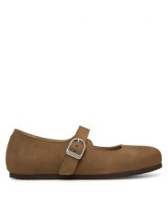 Birkenstock Baleriny Santa Clarita 1032731 Brązowy. Brązowe baleriny damskie Birkenstock, bez wzorów, z nubiku, bez obcasa. Za 629.99 zł.