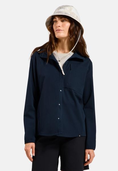 Koszula z długim rękawem damska ODLO Shirt l/s TRANSITION SOFTSHELL. Niebieskie koszule damskie Odlo, l, bez wzorów, z materiału, bez kołnierzyka, bez ramiączek. Za 539.99 zł.