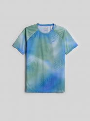 4F Koszulka tenisowa regular szybkoschnąca męska - zielona XL. Zielone t-shirty męskie 4f, m, bez wzorów, z materiału, klasyczne, bez kołnierzyka. Za 129.99 zł.