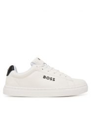 BOSS Sneakersy J53248 S Biały. Białe buty sportowe chłopięce Boss, bez wzorów, ze skóry, bez zapięcia. Za 669.99 zł.