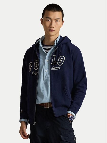 Polo Ralph Lauren Bluza 710P04874001 Granatowy Regular Fit. Niebieskie bluzy męskie Polo Ralph Lauren, m, bez wzorów, z bawełny, bez kaptura. Za 682.99 zł.
