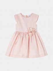 Mayoral Sukienka elegancka 3913 Pomarańczowy Regular Fit. Brązowe sukienki dla dziewczynek Mayoral, bez wzorów, ze lnu, eleganckie, bez ramiączek. Za 239.99 zł.