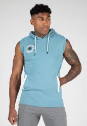 Oswego S Z kapturem Koszulka - Niebieski. Niebieskie koszulki sportowe męskie GORILLA WEAR, l, bez wzorów, z bawełny, bez kołnierzyka, bez ramiączek, na fitness i siłownię. Za 229.00 zł.