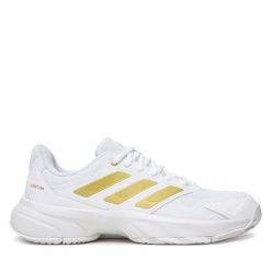 Buty do tenisa adidas. Białe obuwie sportowe damskie Adidas, bez wzorów, tenisowe. Za 399.99 zł.