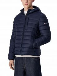Kurtka na co dzień męska CHAMPION puchowa z kapturem. Niebieskie kurtki męskie Champion, na zimę, m, bez wzorów, z materiału, eleganckie, z kapturem. Za 429.00 zł.