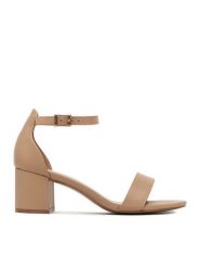 JENNY Sandały CEO-WS0730-06 Beżowy. Brązowe sandały damskie Jenny, bez wzorów, z syntetyku, bez obcasa, na słupku, bez zapięcia. Za 119.99 zł.