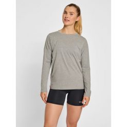 Damska koszulka z długim rękawem Hummel Red Basic. Szare koszulki sportowe damskie Hummel, l, bez wzorów, z bawełny, bez kołnierzyka, bez ramiączek, na fitness i siłownię. Za 154.50 zł.