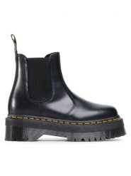 Dr. Martens Sztyblety 2976 Quad 24687001 Czarny. Czarne botki damskie Dr. Martens, ze skóry, bez obcasa, na płaskiej podeszwie, bez zapięcia. Za 923.85 zł.