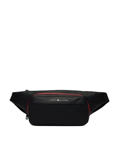 Tommy Hilfiger Nerka Th Foundation Bumbag AM0AM14159 Czarny. Czarne saszetki męskie Tommy Hilfiger, ze skóry. Za 203.99 zł.