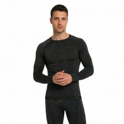 Koszulka termoaktywna męska Risalti Maglia Termica z wełną merino. Szare koszulki sportowe męskie Aulp, m, bez wzorów, z wełny, bez kołnierzyka, bez ramiączek, na fitness i siłownię. W wyprzedaży za 179.99 zł.