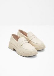 Półbuty loafer chunky. Czarne półbuty damskie bonprix, bez wzorów, bez obcasa, bez zapięcia. Za 124.99 zł.
