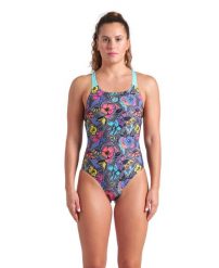 Strój Kąpielowy damski Arena Vivid Repeat Swimsuit Swim. Szare kostiumy jednoczęściowe damskie Arena, bez wzorów, z materiału, eleganckie, na fitness i siłownię. Za 219.99 zł.