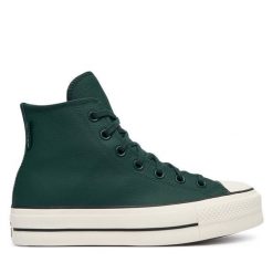 Trampki Converse. Zielone trampki i tenisówki damskie Converse, bez wzorów, retro, bez zapięcia. Za 449.99 zł.