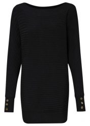Cienki sweter z mieszanki wiskozy. Czarne swetry damskie bonprix, bez wzorów, z wiskozy, bez kołnierzyka, bez ramiączek, bez kaptura. Za 107.99 zł.