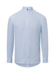 Nils Sundström koszula casual z zawartością lnu Mężczyźni Modern Fit Bawełna niebieski, M. Niebieskie koszule męskie Nils Sundström, m, bez wzorów, z bawełny, casualowe, bez kołnierzyka, bez ramiączek. Za 169.95 zł.