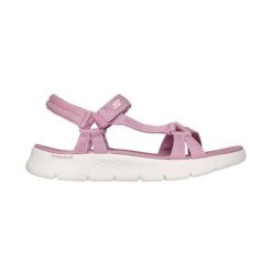 Sandały SKECHERS GO WALK FLEX SANDAL Rose. Fioletowe sandały damskie Skechers, bez wzorów, z tkaniny, bez obcasa, bez zapięcia. Za 203.99 zł.