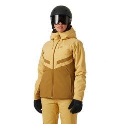 Damska kurtka narciarska z kapturem Helly Hansen Edge 3.0. Brązowe kurtki snowboardowe damskie Helly Hansen, na zimę, bez wzorów, z kapturem, narciarskie. Za 1,352.50 zł.