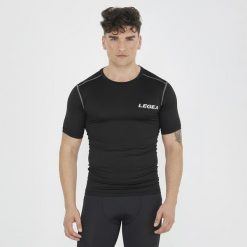 Mężczyzna Bieganie Koszulka z Długim Rękawem Body 2 Czarna. Czarne koszulki sportowe męskie Legea, m, bez wzorów, z bawełny, bez kołnierzyka, bez ramiączek, do biegania. Za 64.00 zł.